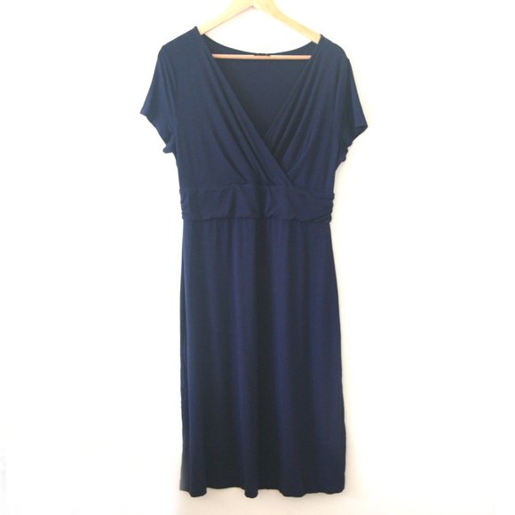 Size M - TALBOTS Women's Navy Blue Stretch Shift Casual Dress - Picture 1 of 4